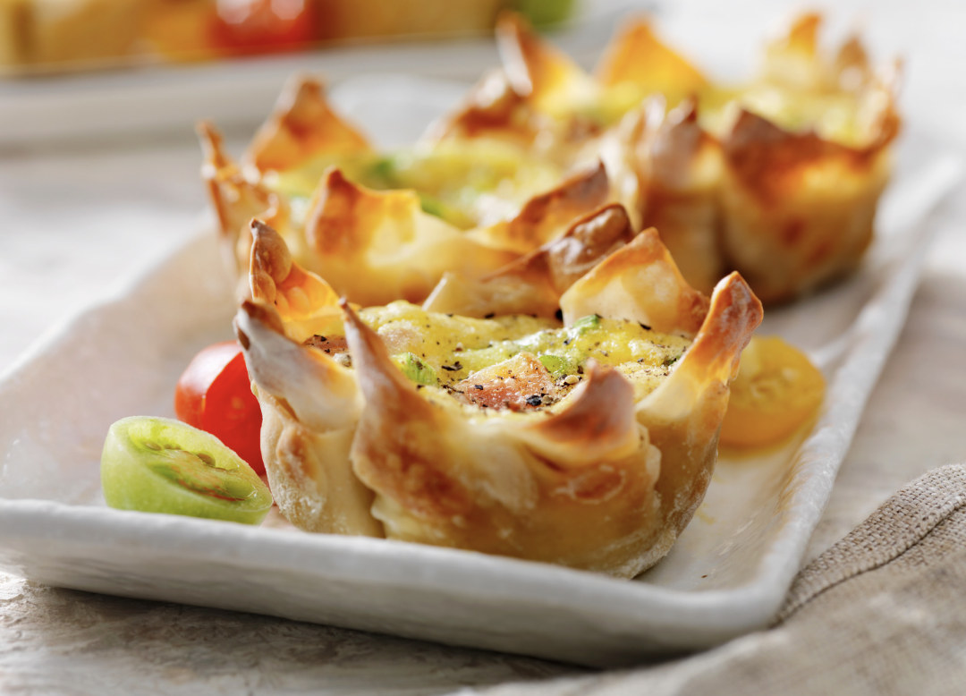 Brie-Apricot (or other fruit) Wonton Cups
