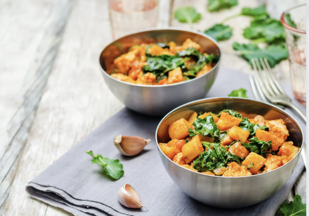 Turkey Skillet with Sweet Potatoes and Kale