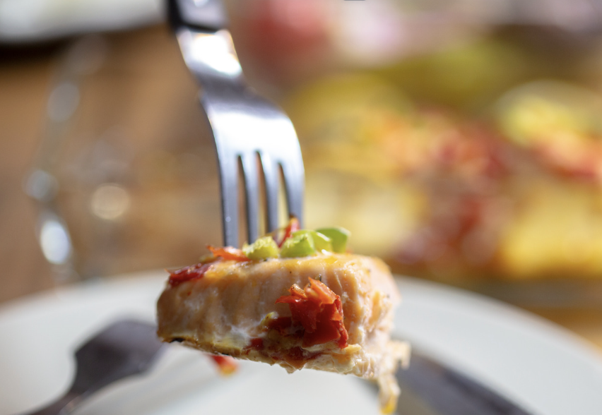 Seared Salmon with Tomato, Pepper Relish