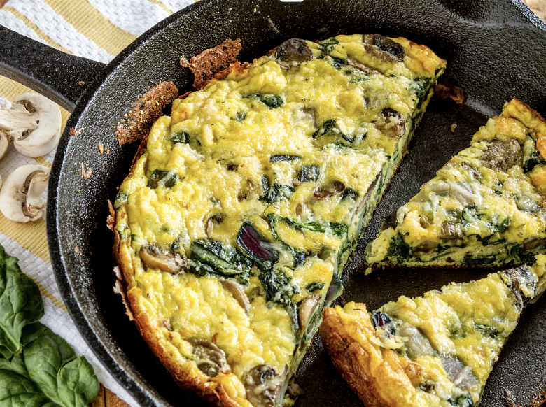 Mushroom, Arugula and Goat Cheese Frittata