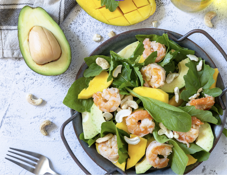 Grilled Shrimp, Avocado, and Mango Salad