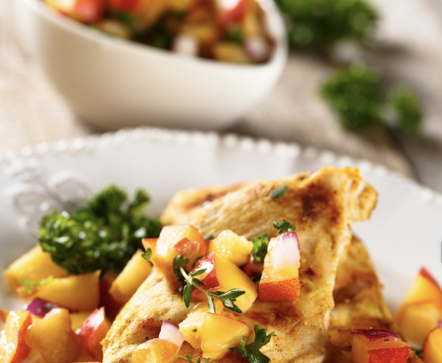 Grilled Chicken with Peach Salsa