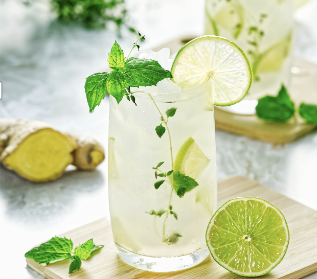 Ginger and Lime Refreshing Drink