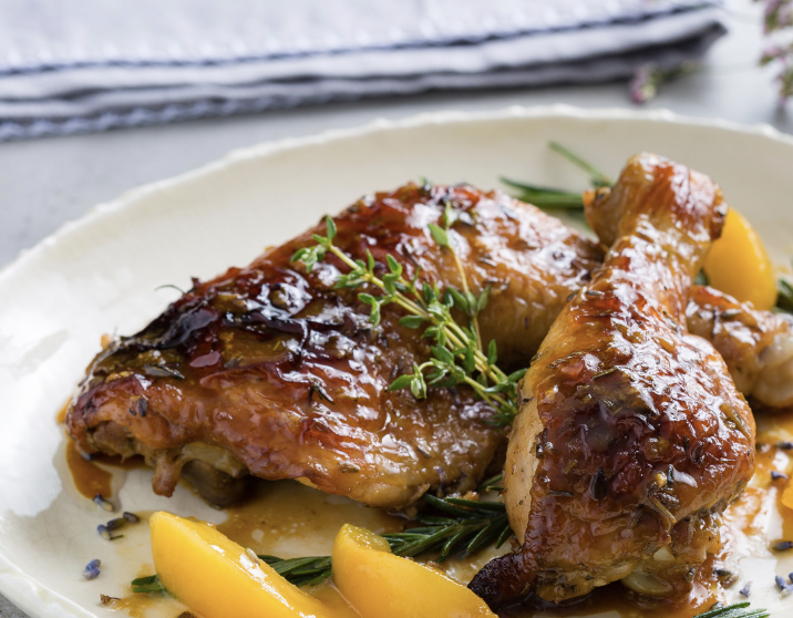 Chicken with Peach Jalapeño Sauce