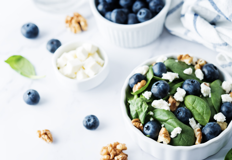 Salad with Blueberries & Goat Cheese