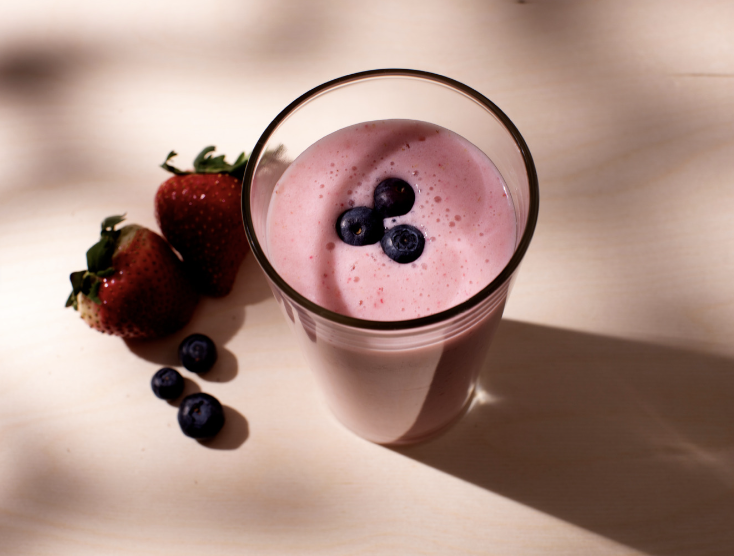 Banana, Strawberry, and Blueberry Smoothie