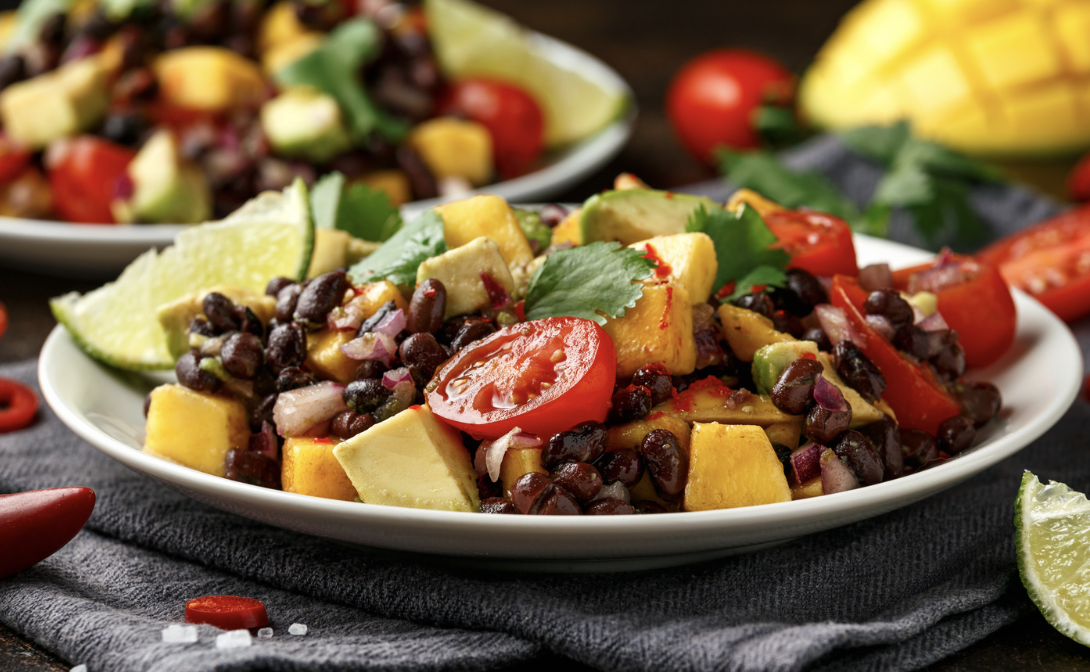 Mango & Black Bean Salad with Grilled Tuna
