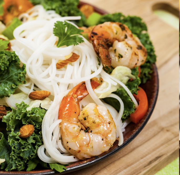 Shrimp Noodle and Lettuce Bowl