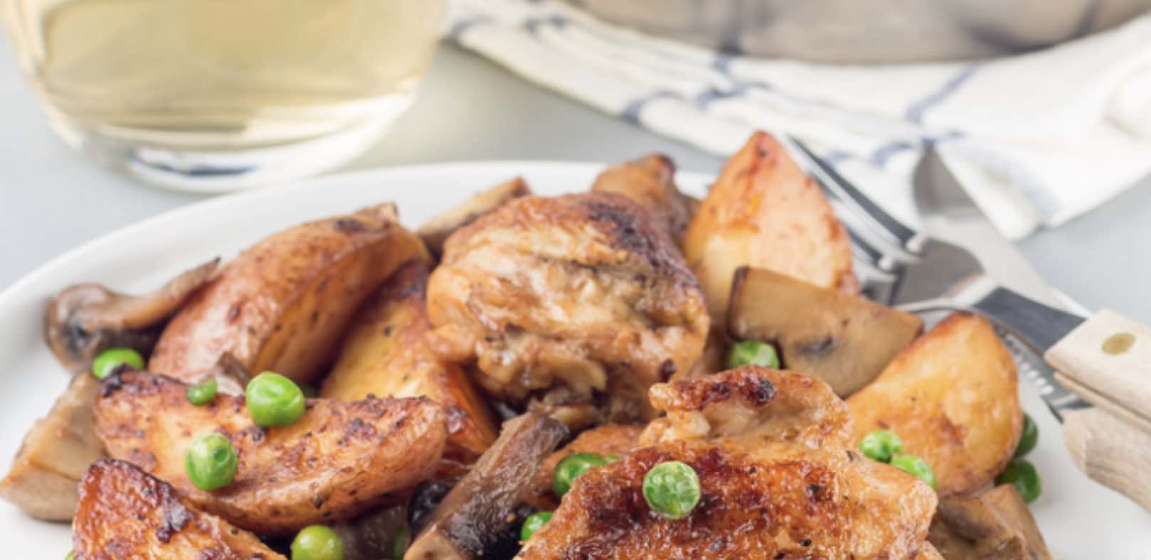Chicken with Mushrooms and Peas 