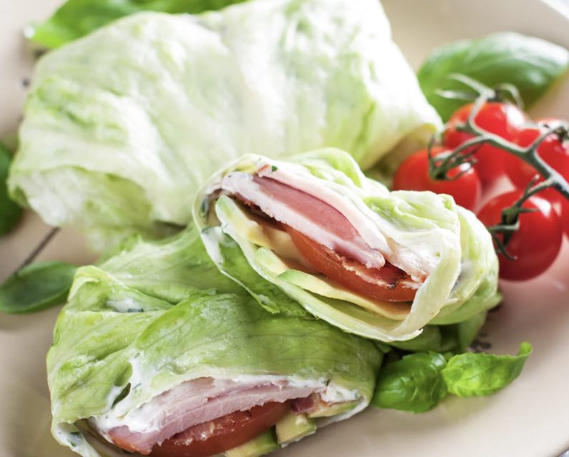 Avocado & Turkey Lettuce Wraps with Miso Dressing