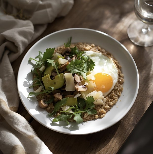 Savory Oatmeal with Egg and Avocado