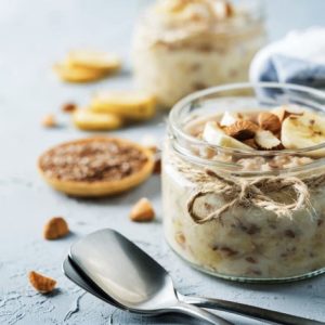 Oatmeal with Flaxseeds & Almond Butter